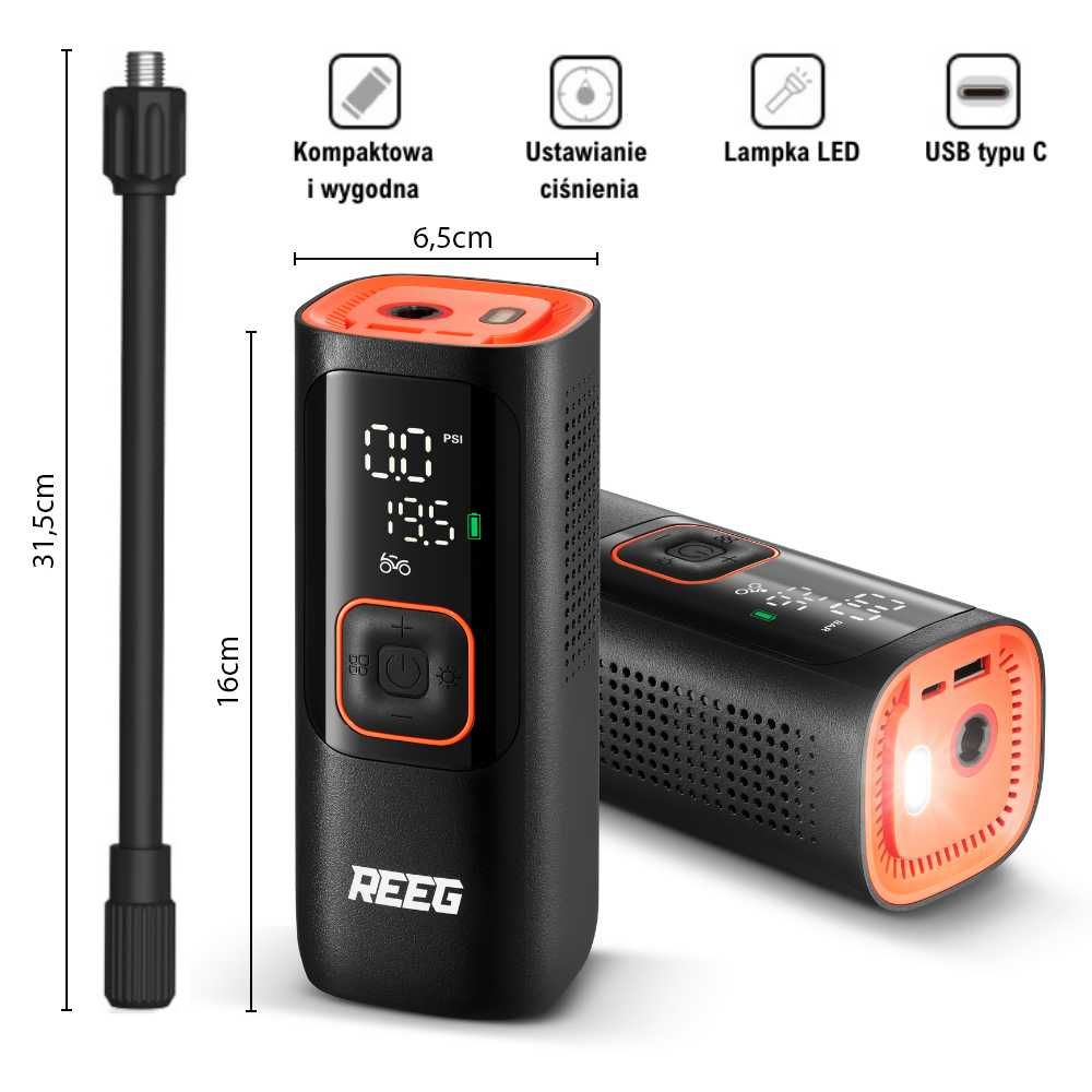 Pompka elektryczna bezprzewodowa kompresor REEG Air Pump PRO