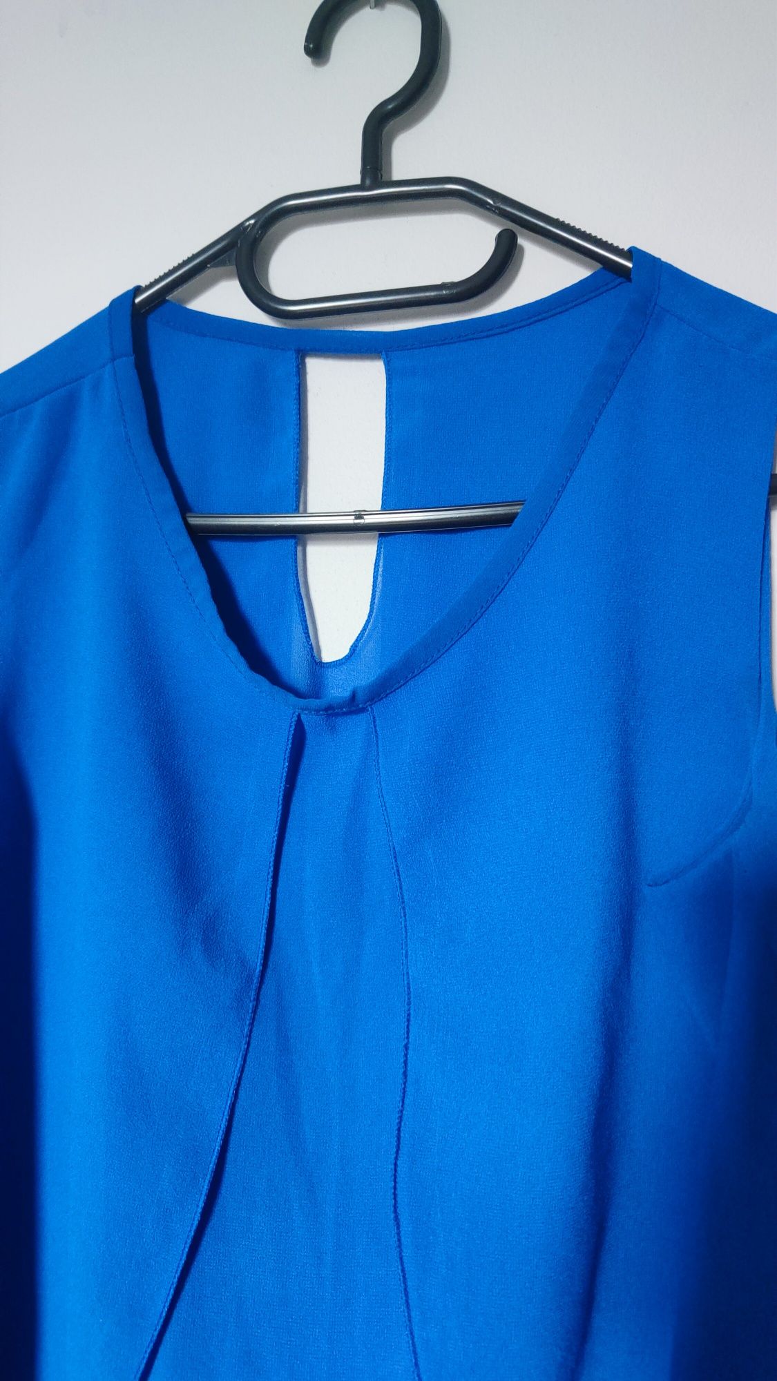 Top zwiewny XS S chabrowy letnia bluzka