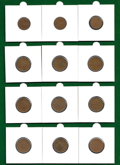 Coleção de (61) moedas - REINO UNIDO