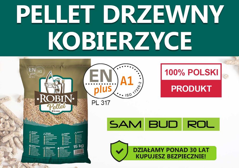 Pellet drzewny KOBIERZYCE, certyfikat A1 ENplus, TRANSPORT