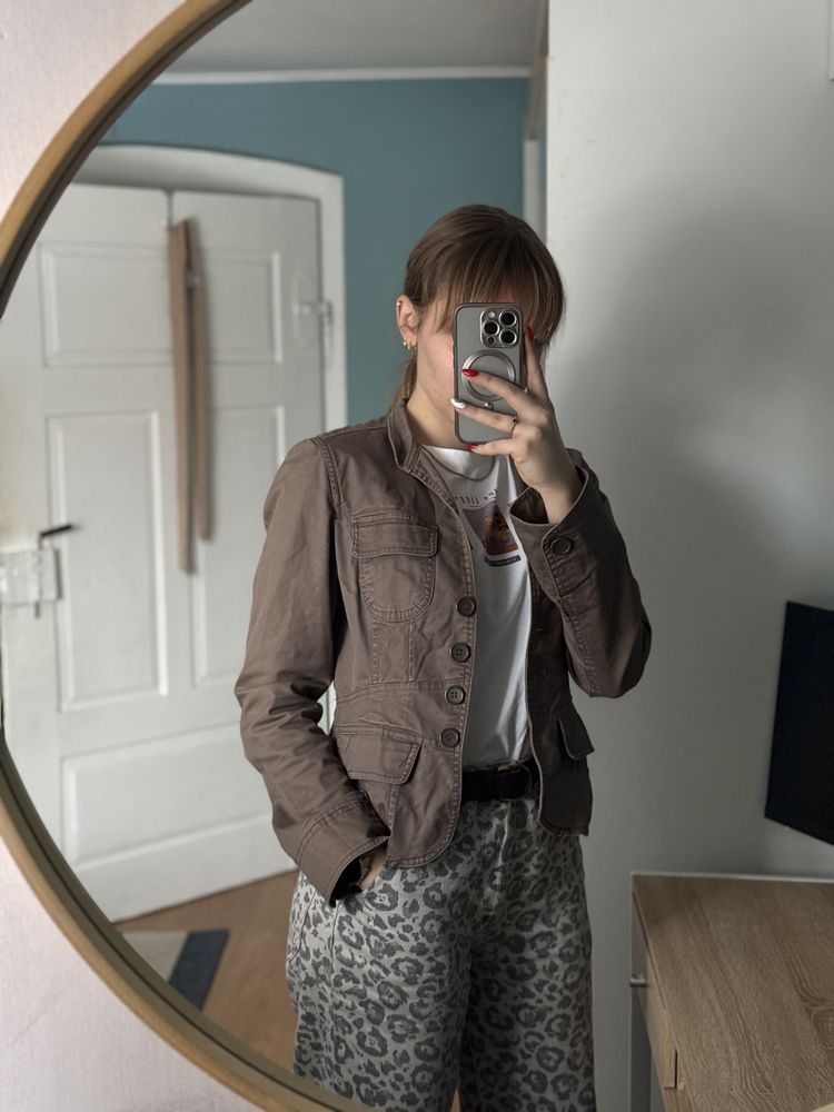 Brązowa katana żakiet marynarka vintage H&M y2k rozmiar S 36 Infiana J
