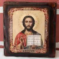 Ікона ручної роботи під старовину "Ісус Христос Вседержитель"