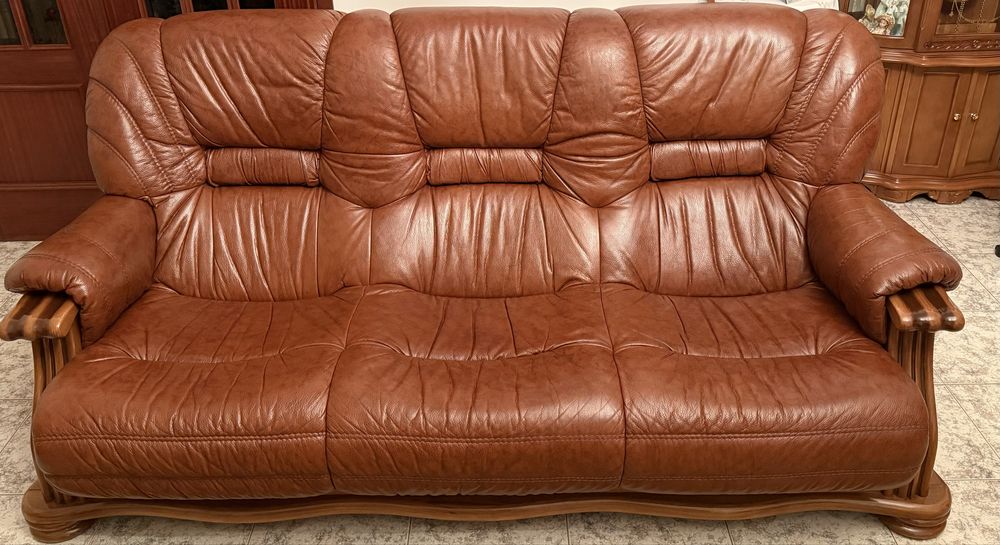 Sofa Rustico em Pele Genuína