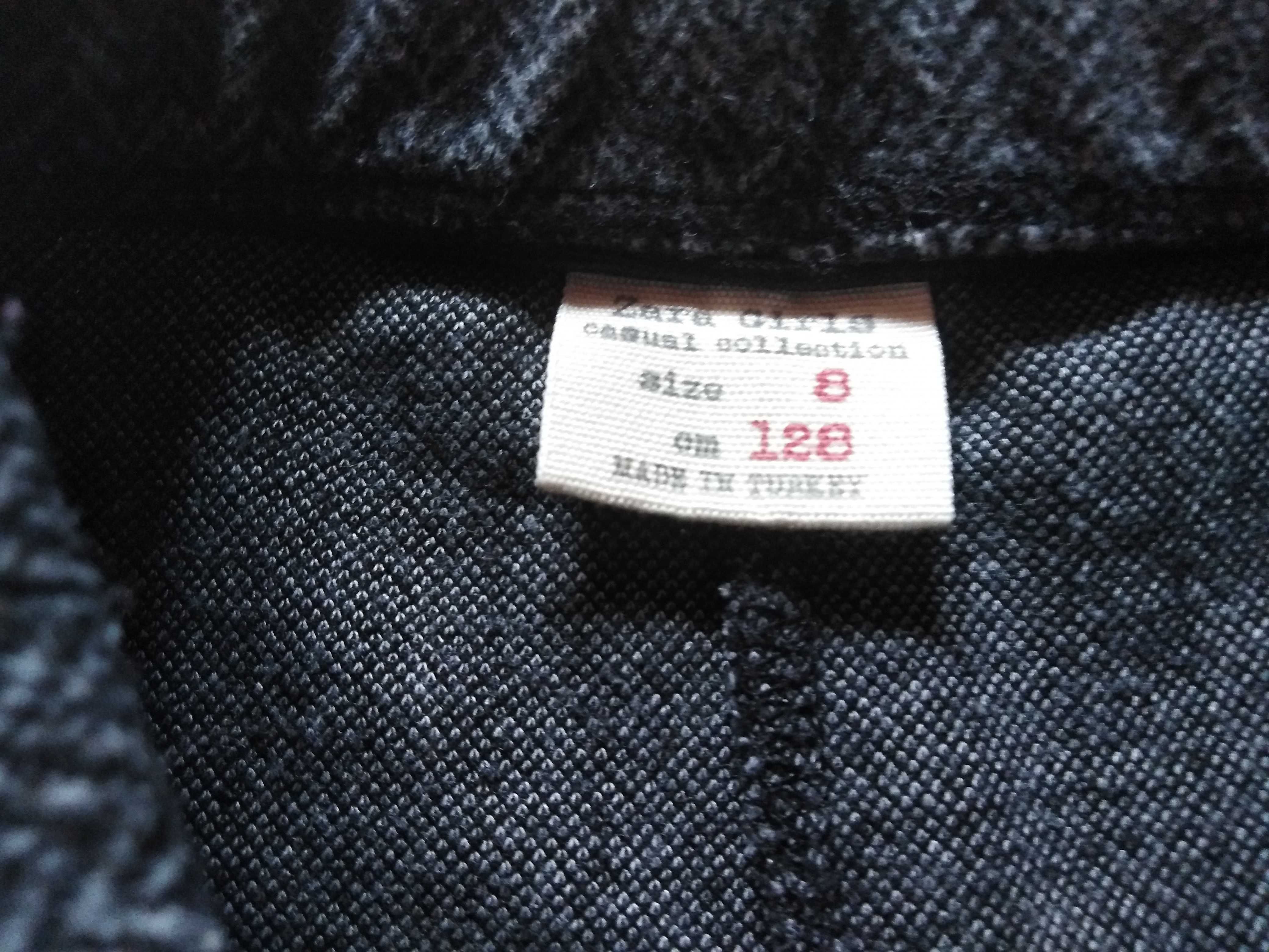 Zara Girl ciepłe spodnie w jodełkę r. 128-134 cm
