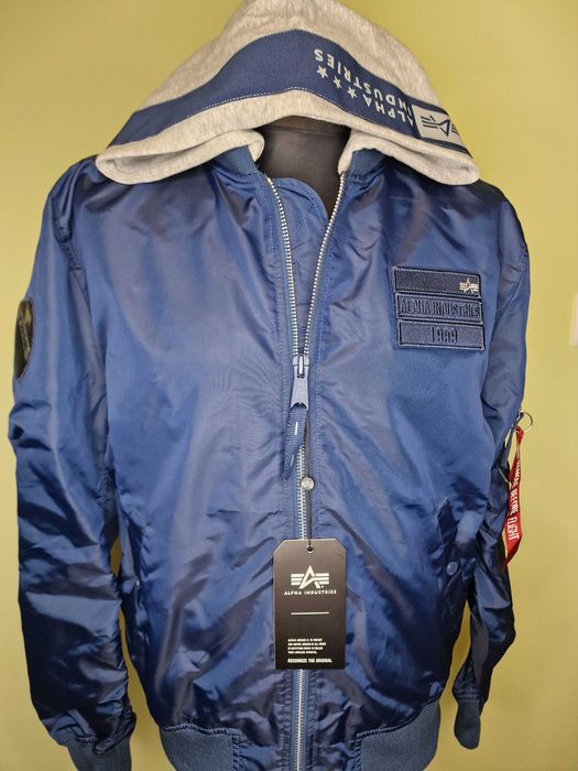 Nowa kurtka Alpha Industries MA-1 TT Hood Custom new navy rozm XXL