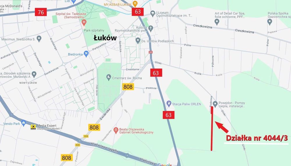 Działki na sprzedaż - budowlana, rolna, łąka Łuków i okolice