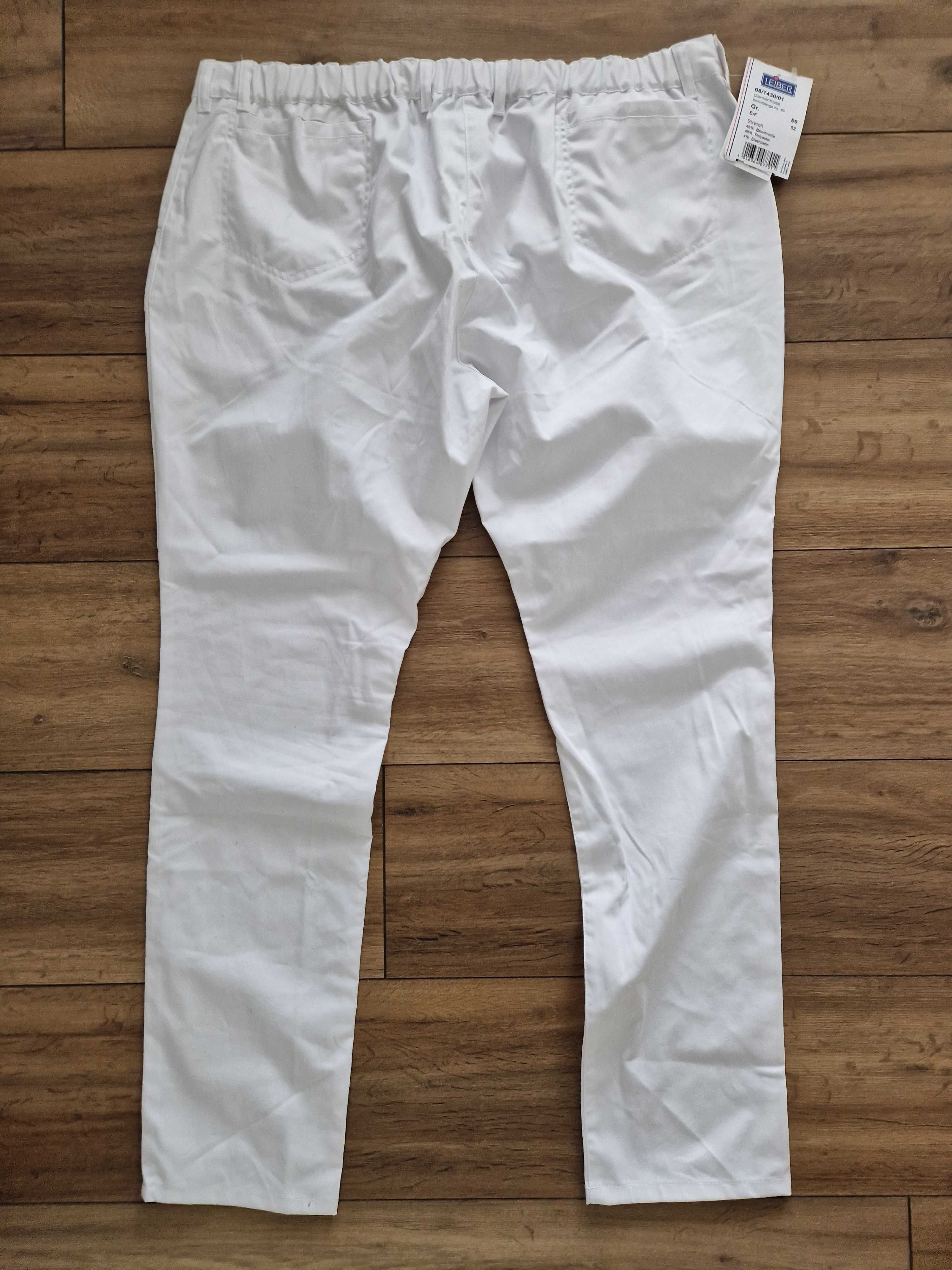 Białe spodnie plus size rozmiar 50 5XL