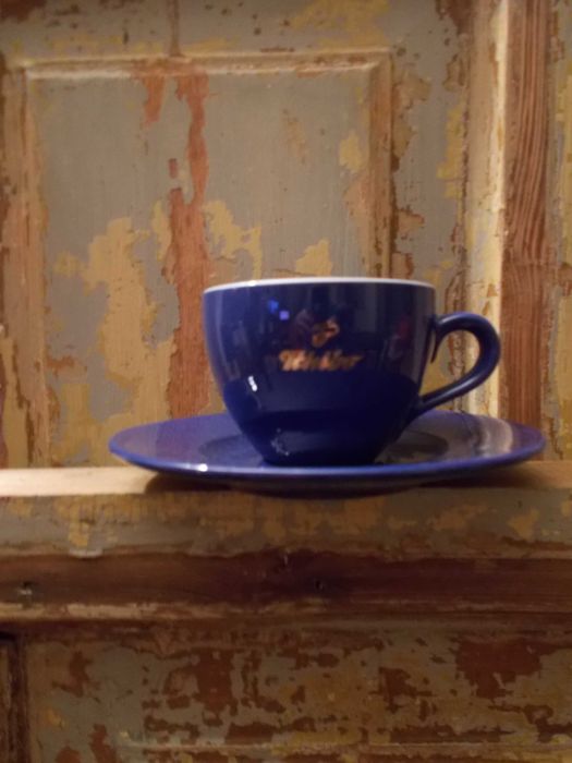 Stara Porcelanowa Filiżanka-Tchibo-Granatowa-PRL-Vintage