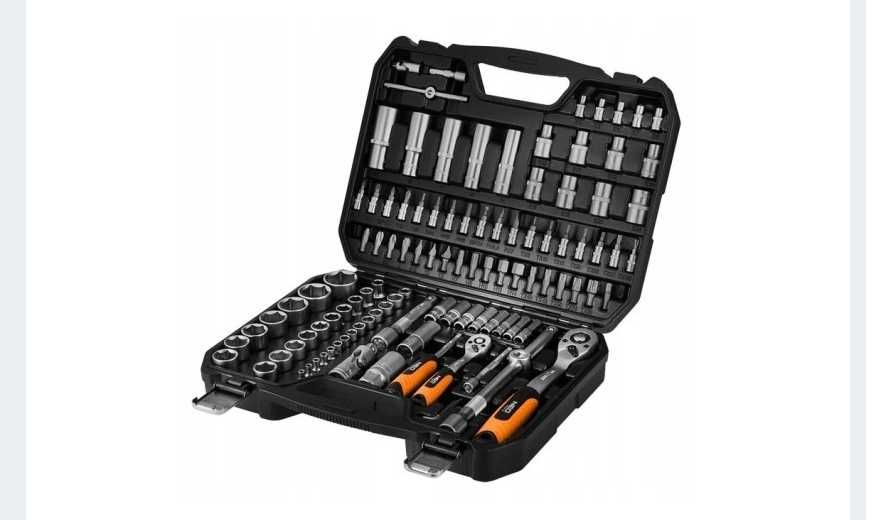 Klucze nasadowe 1/2", 1/4" zestaw 110 elementów Neo 10-211