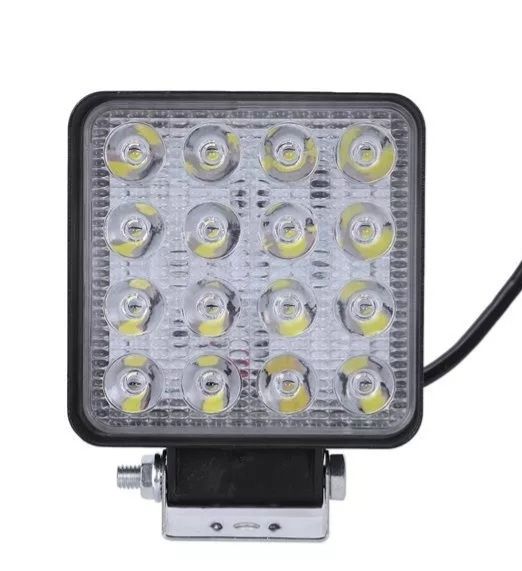 Фара LED Лед квадратная 48W 16 диодов ФСО Mini Стробоскоп 8.5см×8.5см