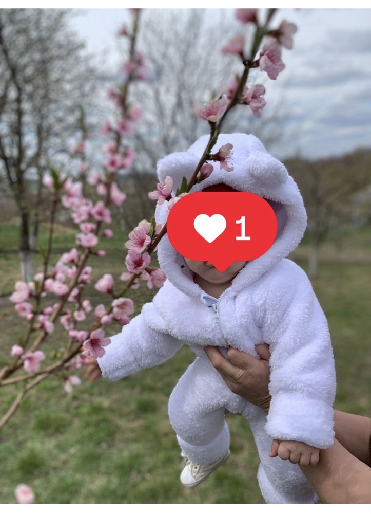 Дитячий комбінезон теплий БІЛИЙ