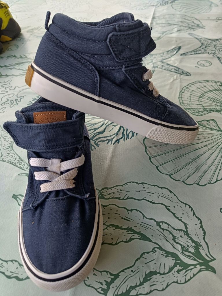 Jak nowe wysokie materiałowe trampki hm H&m granatowe na wf 31