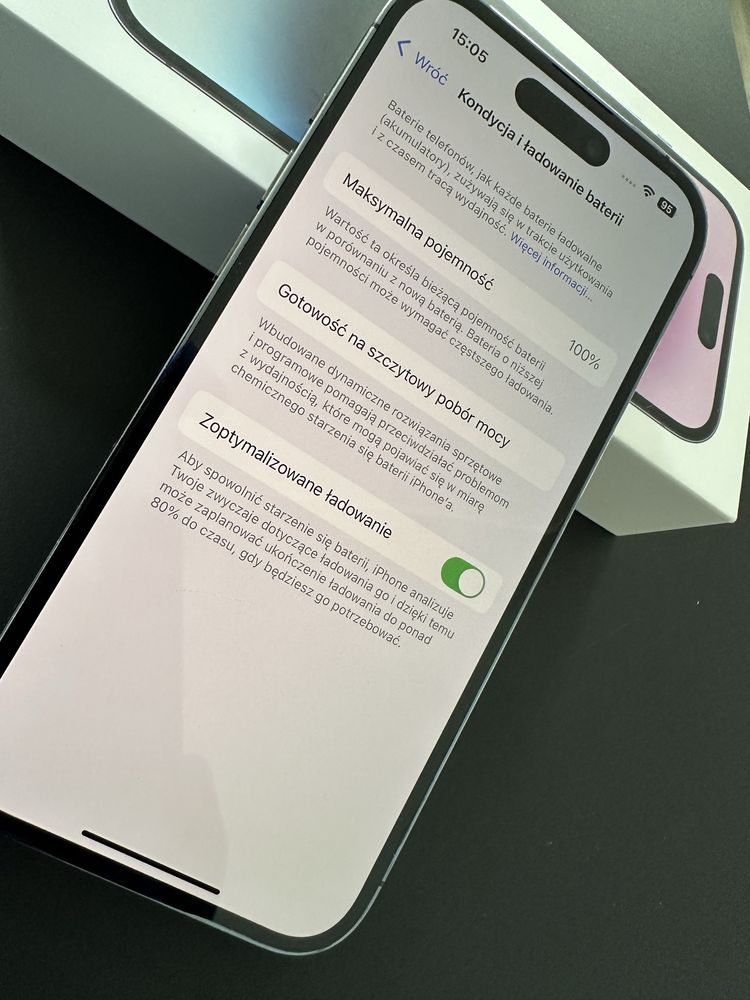 Iphone 14 pro 256 fioletowy bateria oryginalna 100%