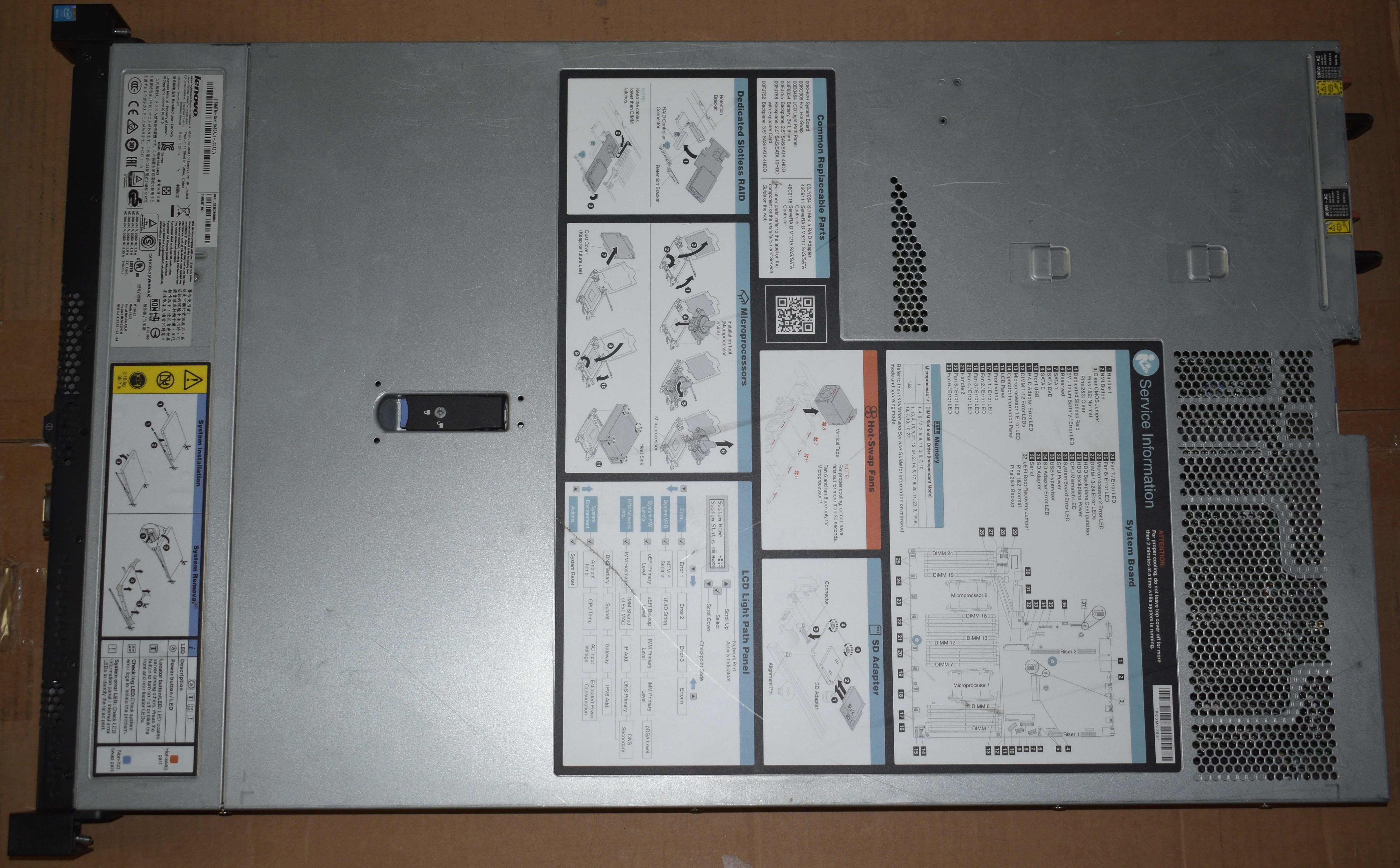 Сервер Lenovo System x3550 M5 (2x E5-2690v4, 256GB DDR4 RAM)