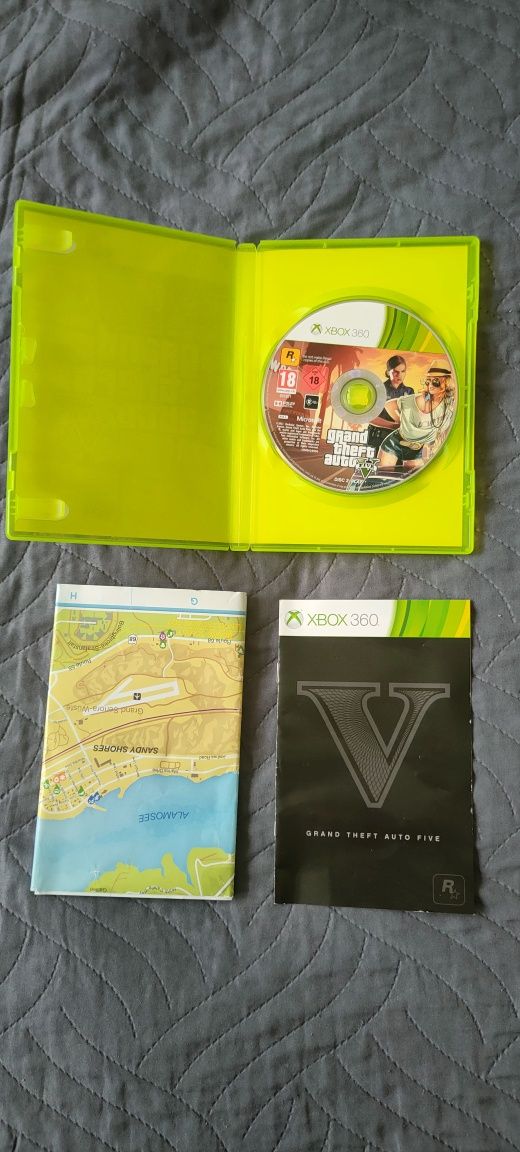 Xbox 360 GTA V PL ( 2 płyty) + mapa