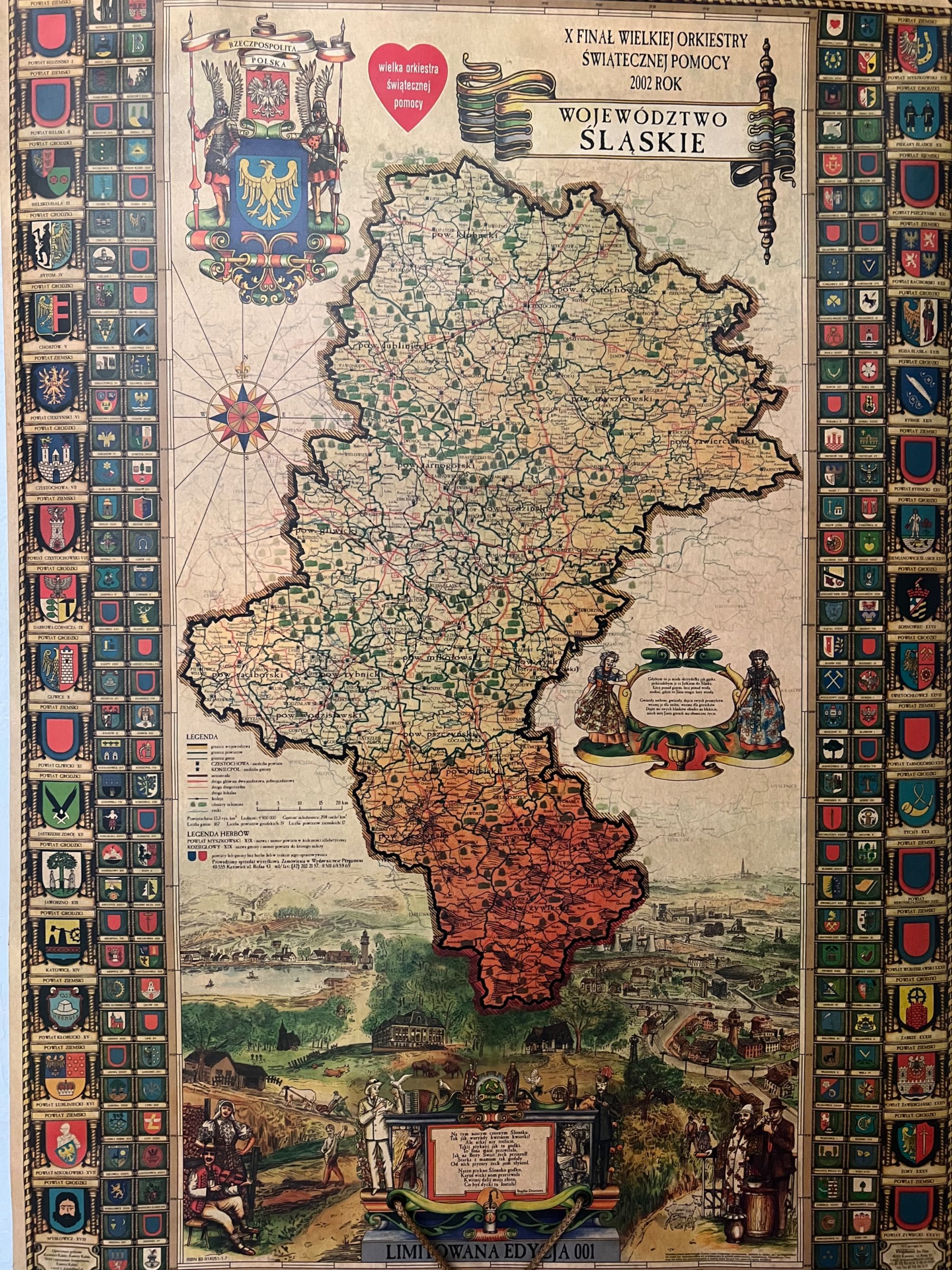 Mapa śląska stara z WOŚP