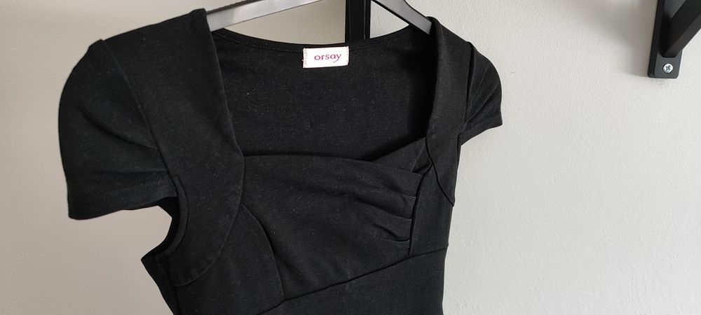 Czarna dopasowana sukienka XS 34 S 36 orsay