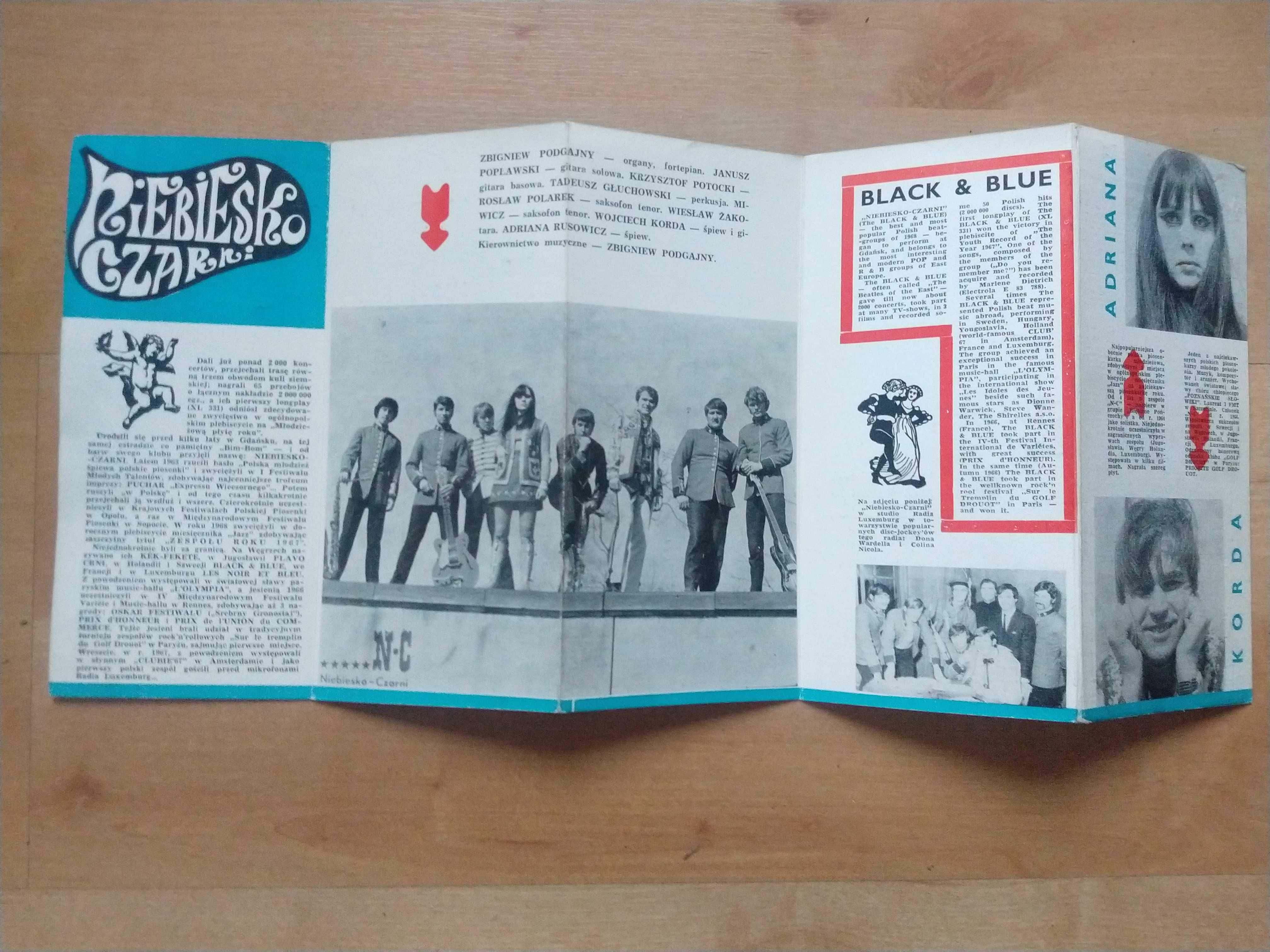 Niebiesko Czarni Wojciech Korda Adriana Rusowicz Program z 1970 roku