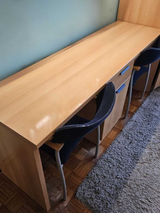 Secretária madeira 2 lugares e arrumação