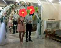 Весільна сукня ніжно-персикового кольору,розмір М