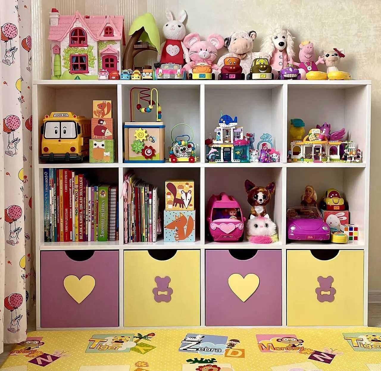 Дитячий стелаж для іграшок та книг, на 12 клітинок, в дитячу кімнату