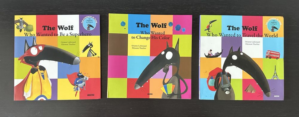 10€ Pack de 3 Livros infantis em ingles - coleçao O Lobo (The Wolf)