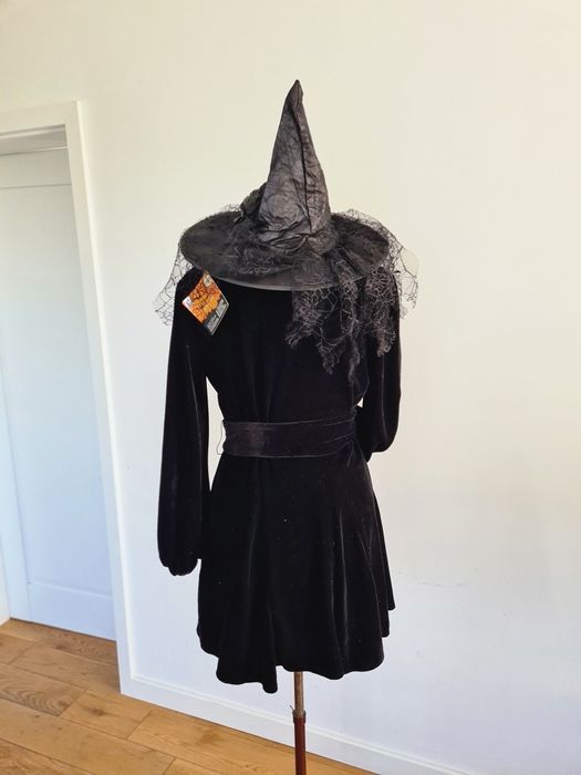 Zara S 36 welurowa sukienka świąteczna czarownica Halloween Sylwester