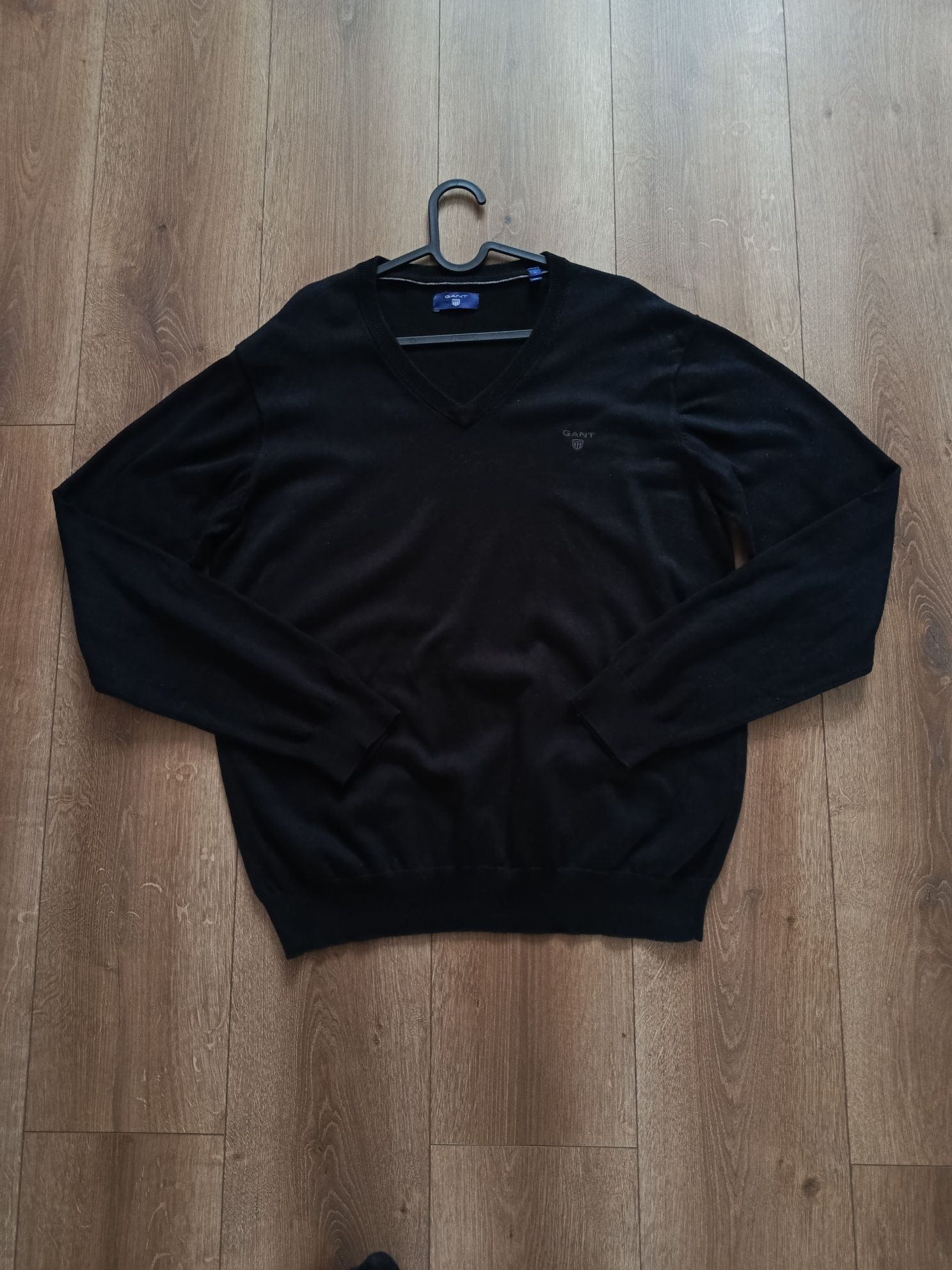 Sweter czarny bawełniany GANT L elegancki premium