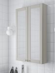 GODMORGON Szafka z lustrem i drzwiami Kasjön jasnoszary 60x14x96 szary
