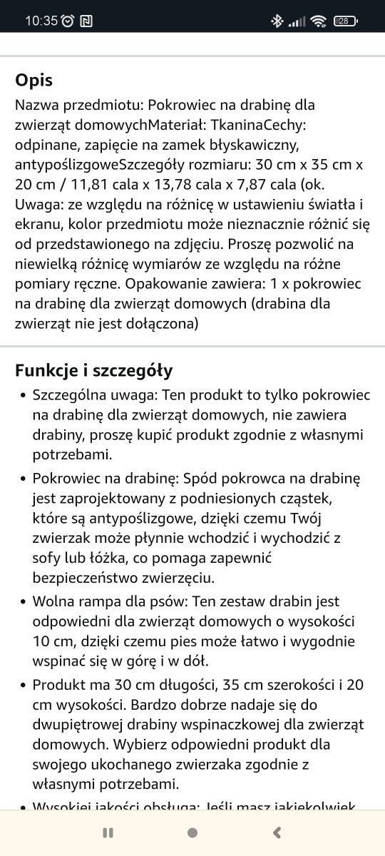 Pokrowiec na schody dla psa Amazon