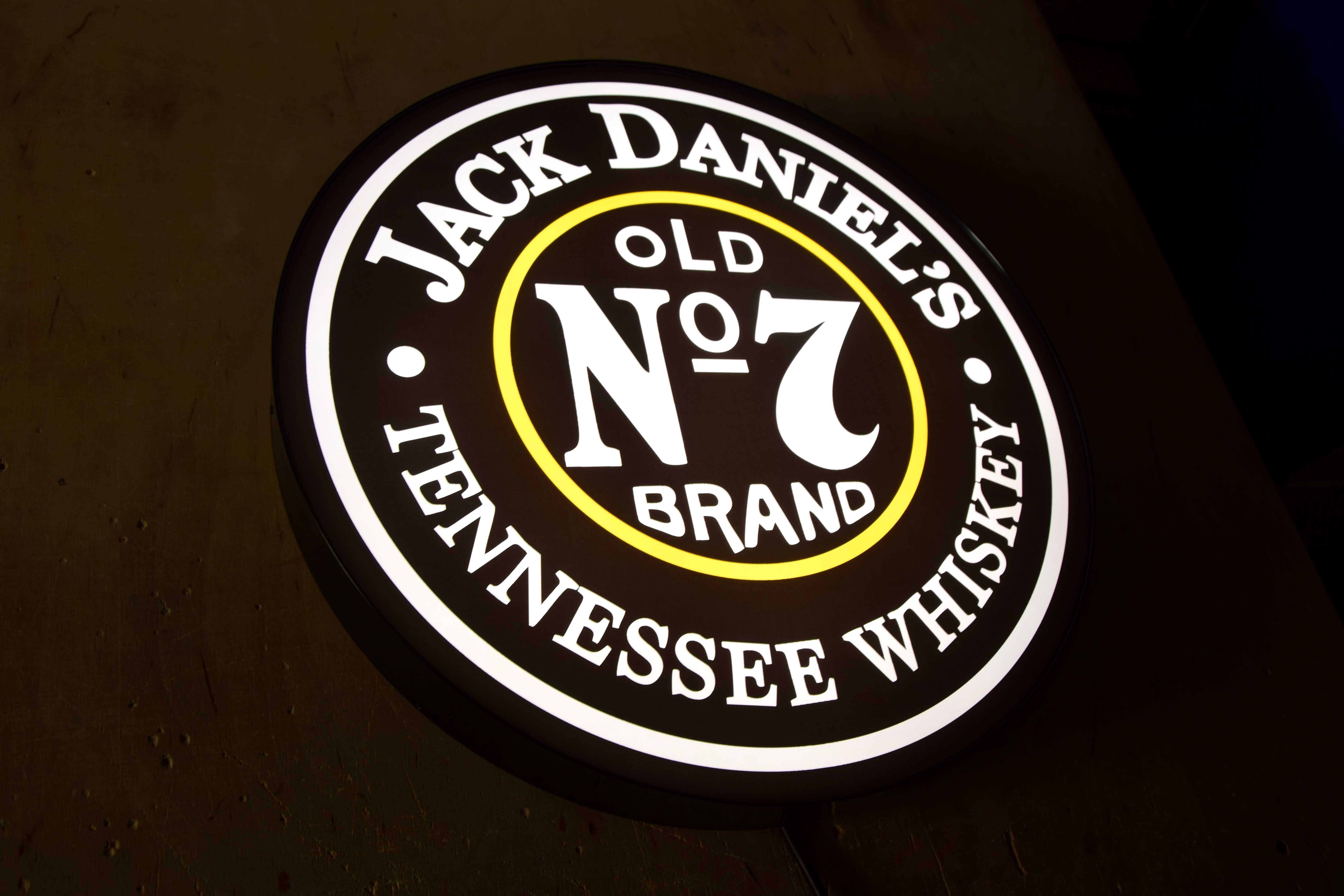 LED Neon JACK DANIELS, Reklama podświetlana, Baner 3D, Logo świecące