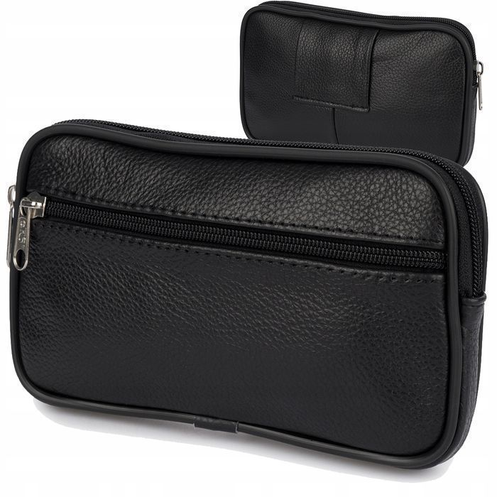 Etui na klucze skórzane duże na pasek do spodni czarne kluczówka nowa