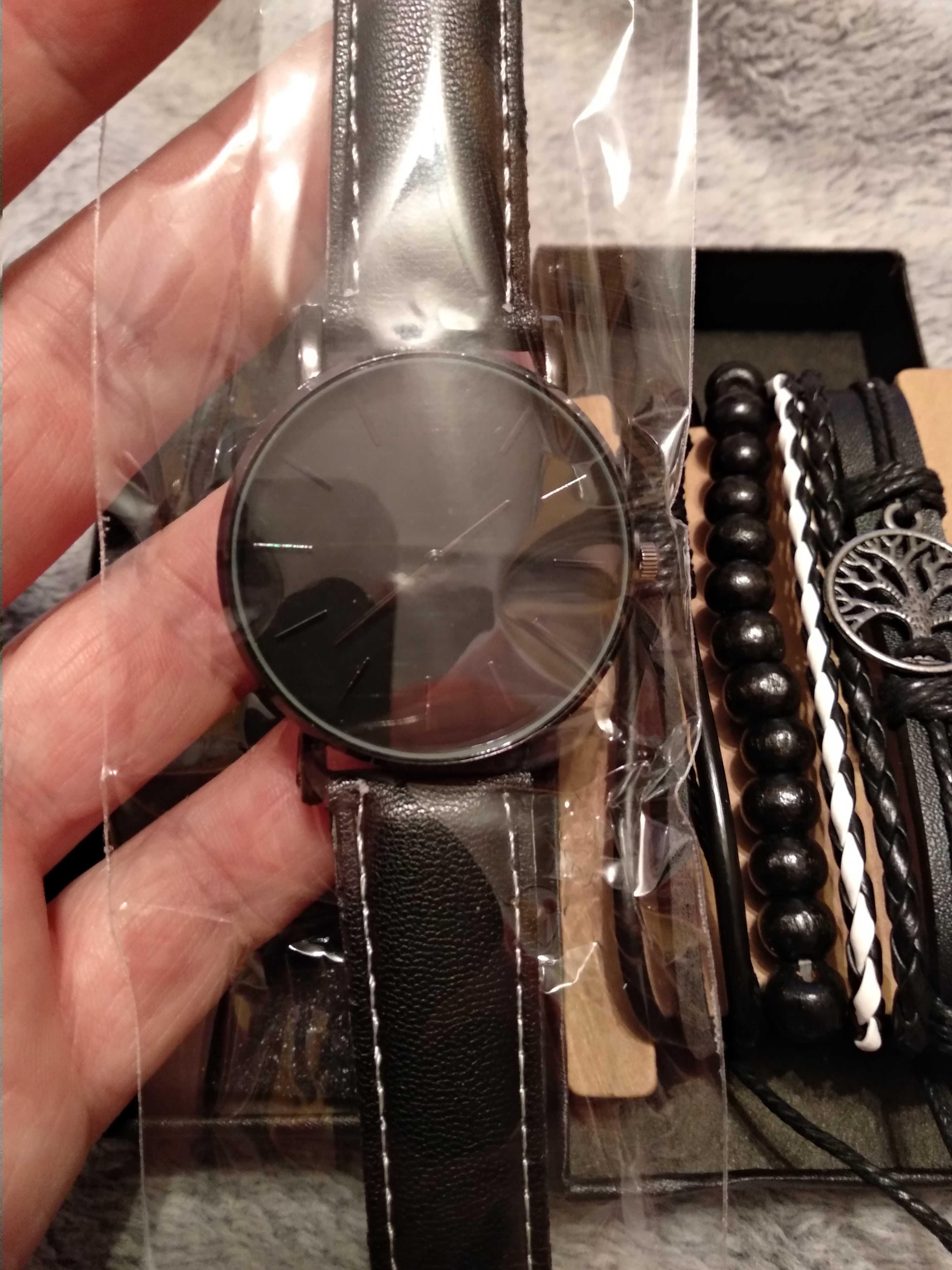 Zegarek męski nowy bransolety rzemyki