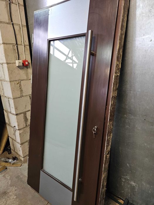 DRZWI Zewnętrzne Drewniane Sosnowe Wejściowe Pochwyt 100x207cm