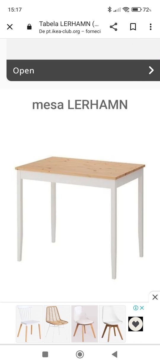 Mesa retangular ikea