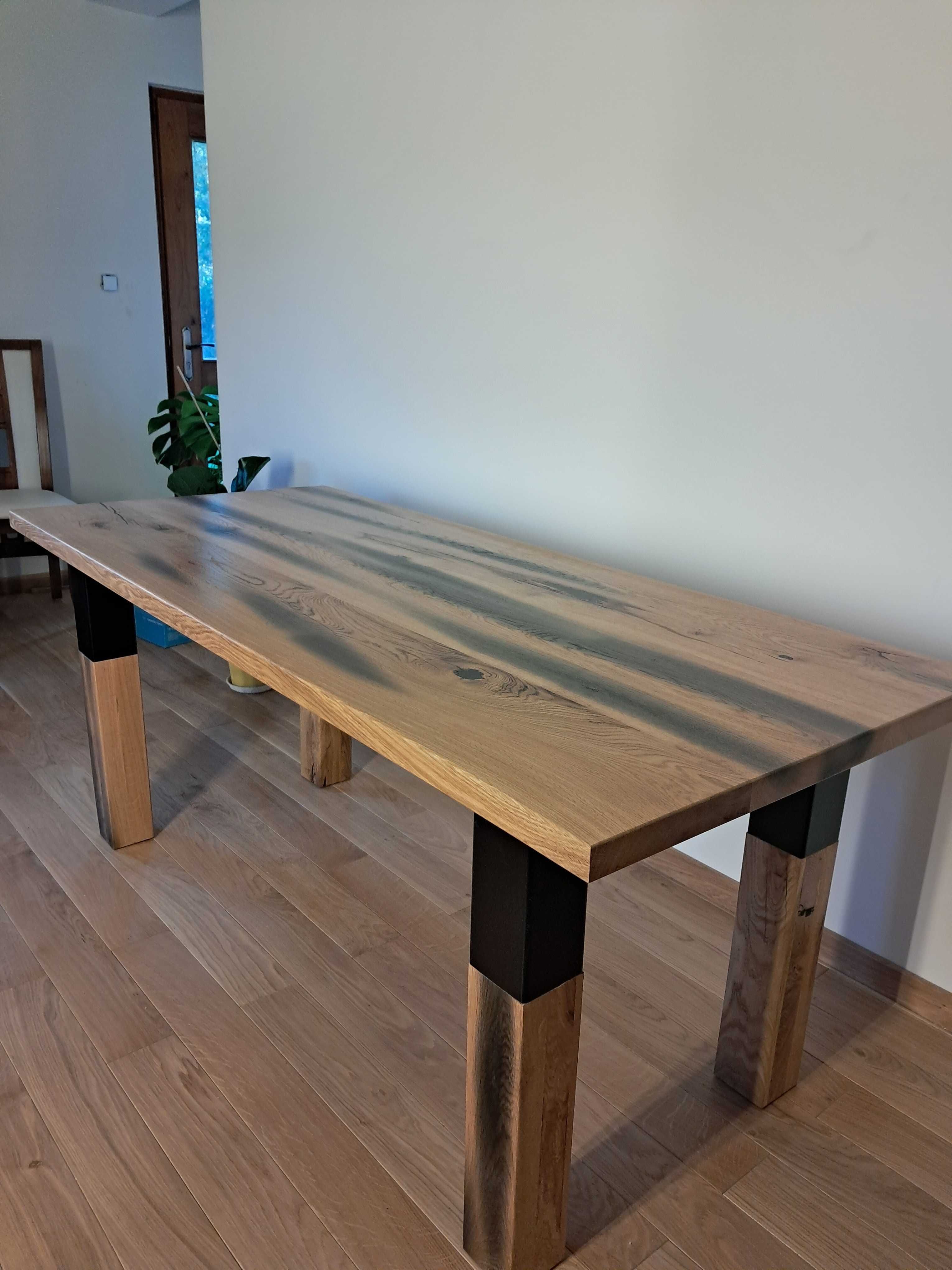 Stół dębowy do jadalni kuchni salonu loft lite drewno.