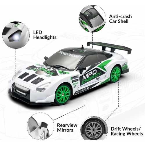 Racent model samochodu Drift King biały 1/24 4wd - silnik szczotkowy