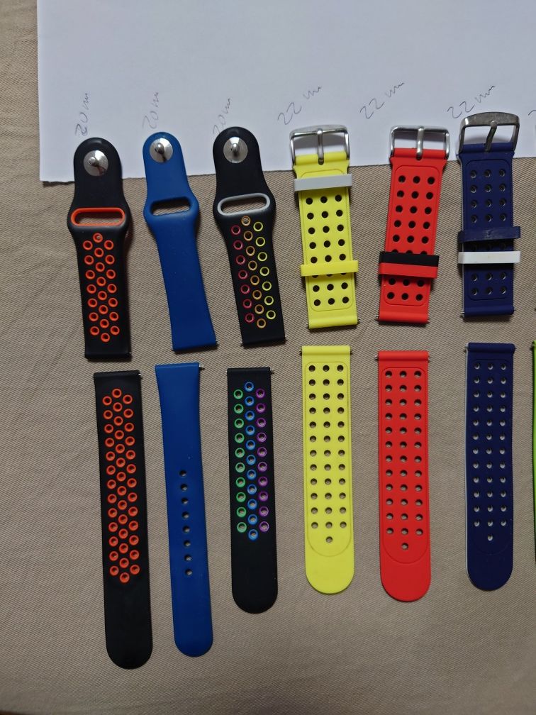 Várias braceletes silicone 20, 22, 24, 26, e 30