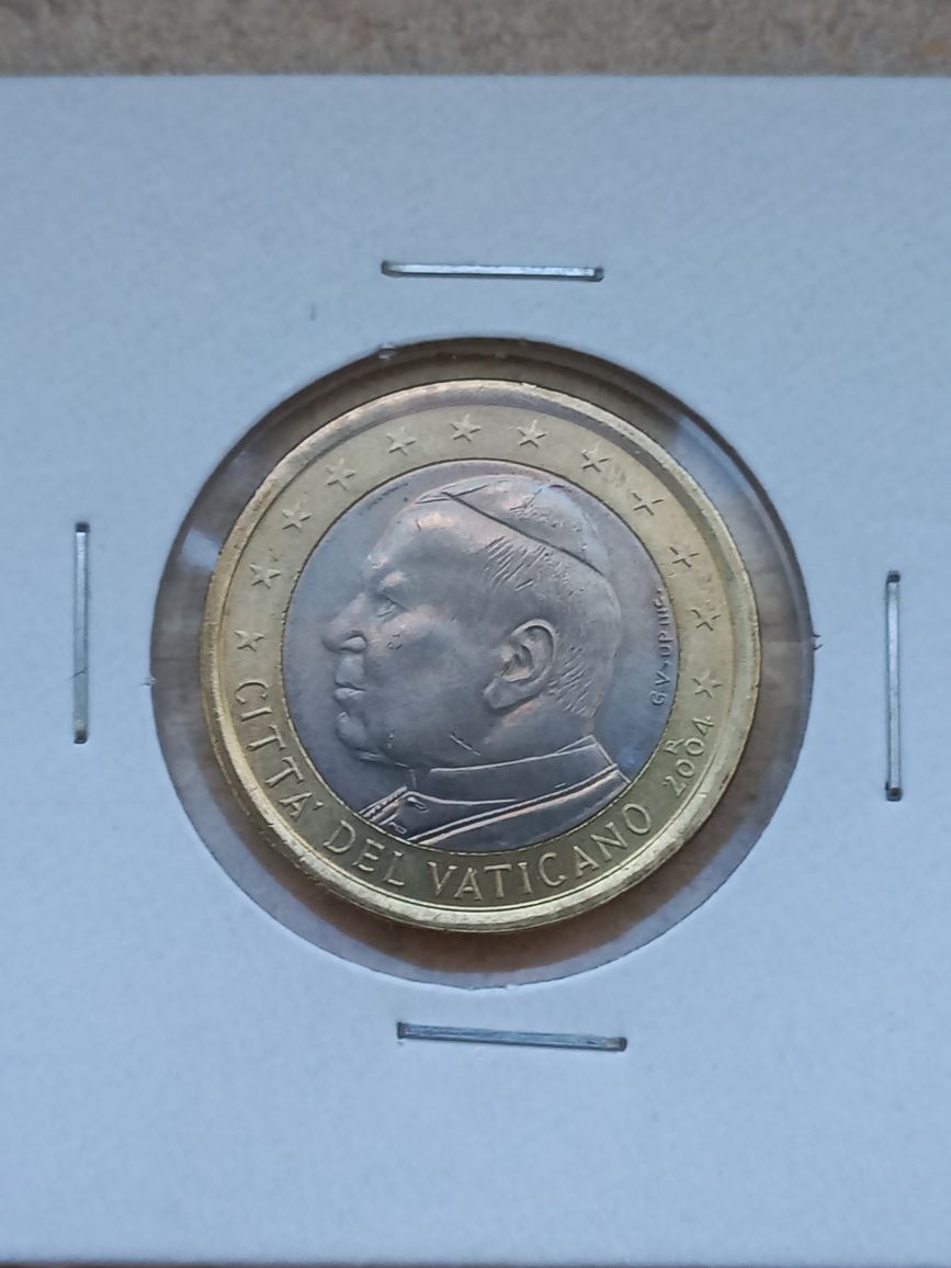 Conjunto de 2 moedas do Vaticano 2004 1€ e 2€ Papa João Paulo II