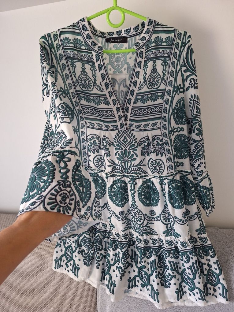 Sukienka damska zwiewna przewiewna boho rustykalna 38 M
