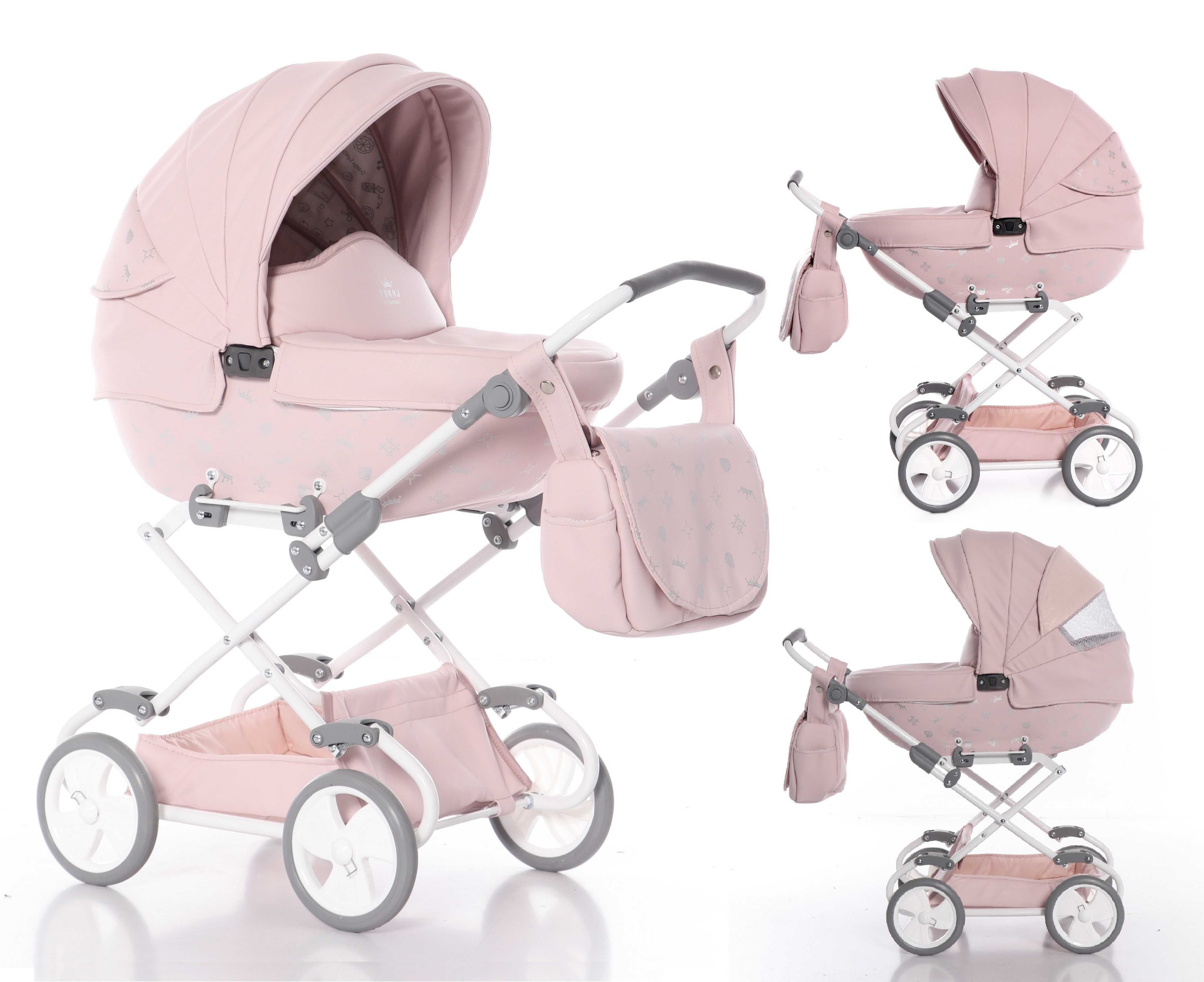 NOWY wózek dla lalki TAKO IMPERIAL Laret Mini różowy eko-skórka
