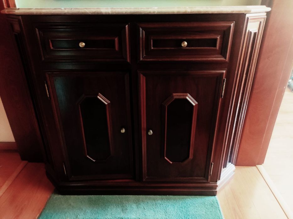 Movel madeira com pedra marmore