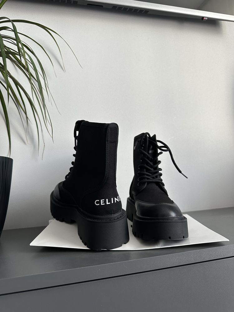 Ботинки celine селин селін чорні черевики осінні осенние