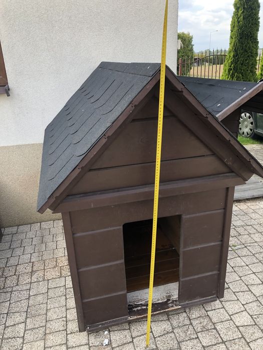 Duza buda dla psa drewniana, ocieplona