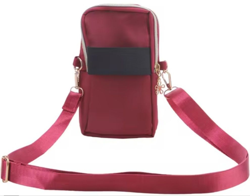 Bolsa crossbody BORDEAUX de ombro para telemóvel e fones de ouvido.