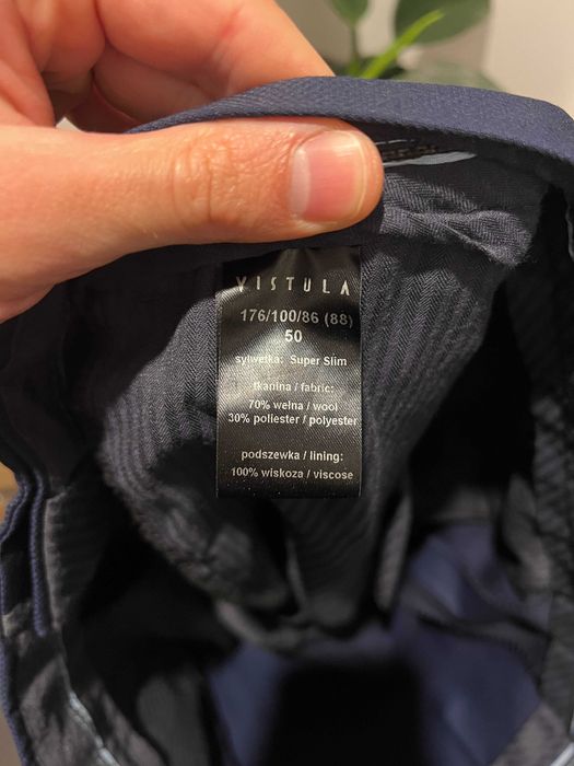 Garnitur Vistula granatowy wełniany Super Slim | marynarka + spodnie