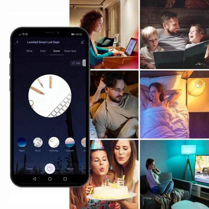 5 szt. żarówka LED GU10 5W RGB CCT +biały WIFI Tuya Smart