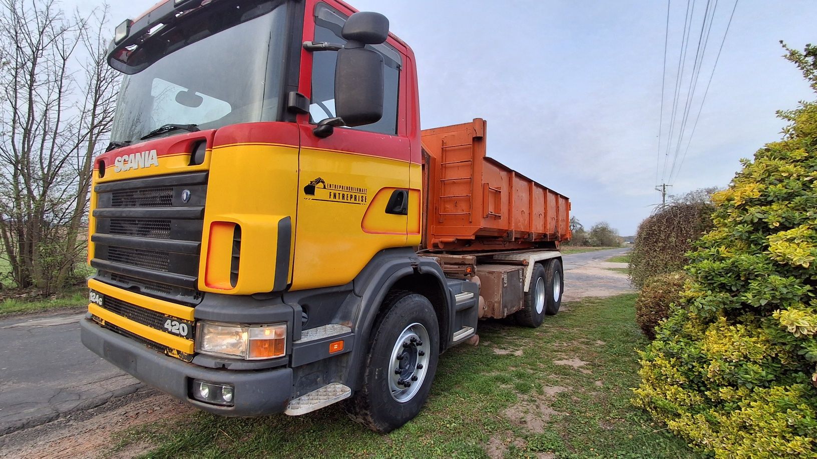 Scania 124g 420KM , 6x2 tarczki,linowiec/wywrot 3 strony,2002r, Euro I