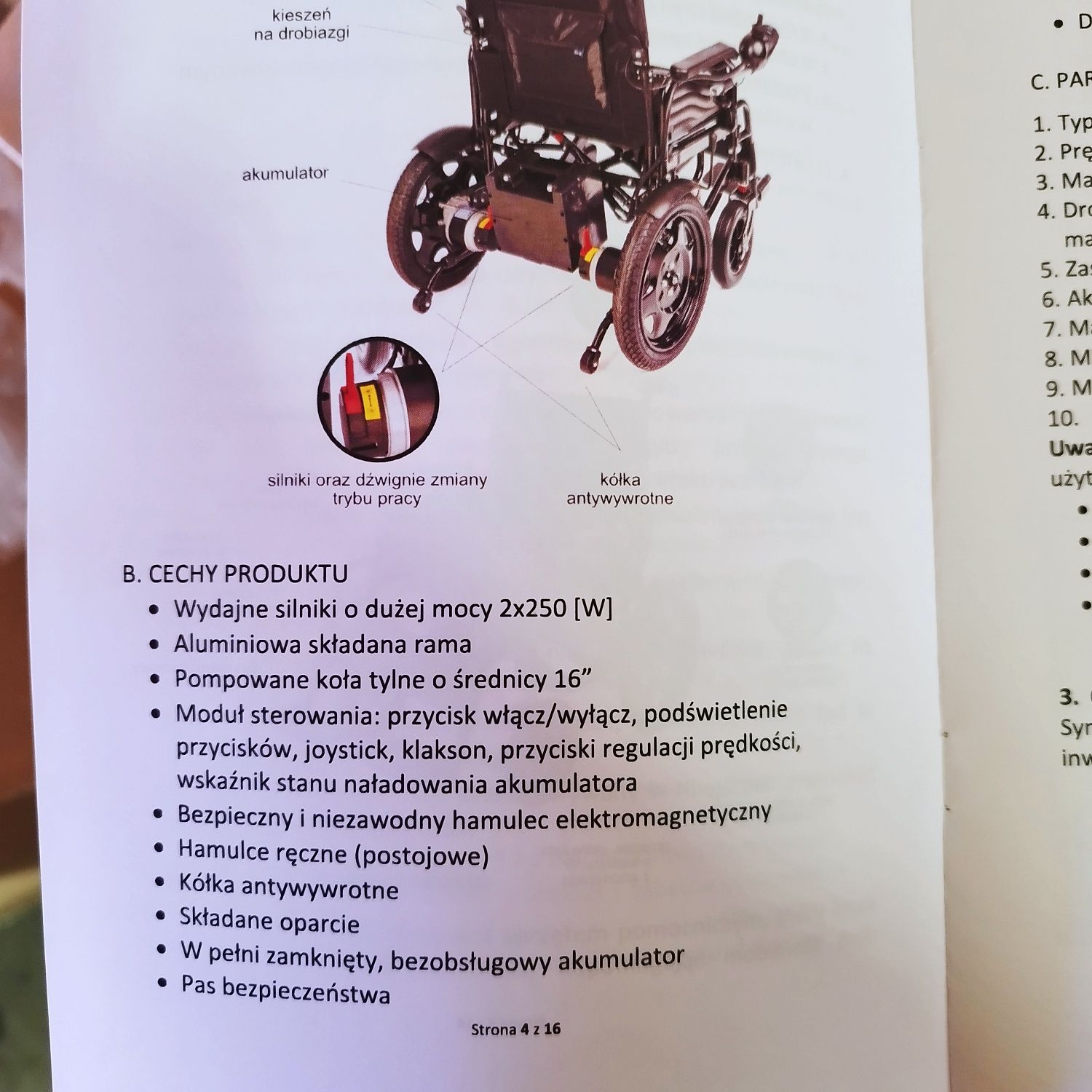 Wózek inwalidzki elektryczny nowy