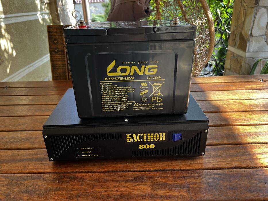 ДБЖ БАСТІОН 800 (ON-LINE) з акумулятором 75А/г